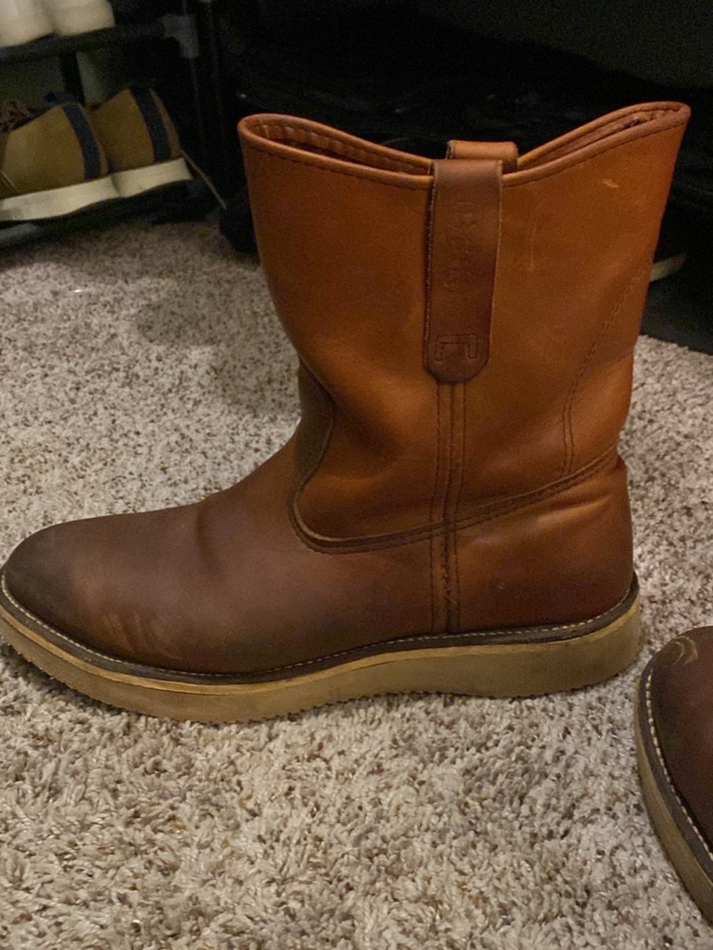 Red Wing Shoes Men's Brown Leather Pull-On Work Boots